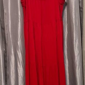 Long Red Maxi Sleeveless Dress